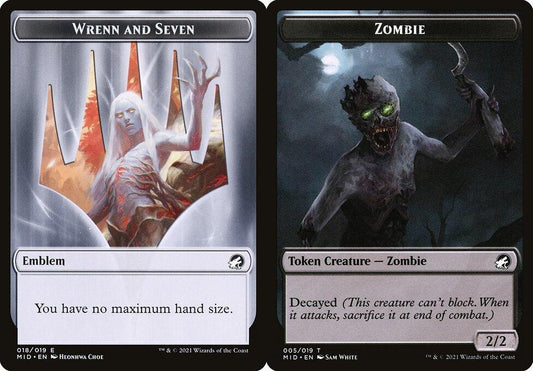 Wrenn and Seven Emblem (018) // Zombie (005) Double-Sided Token - Foil