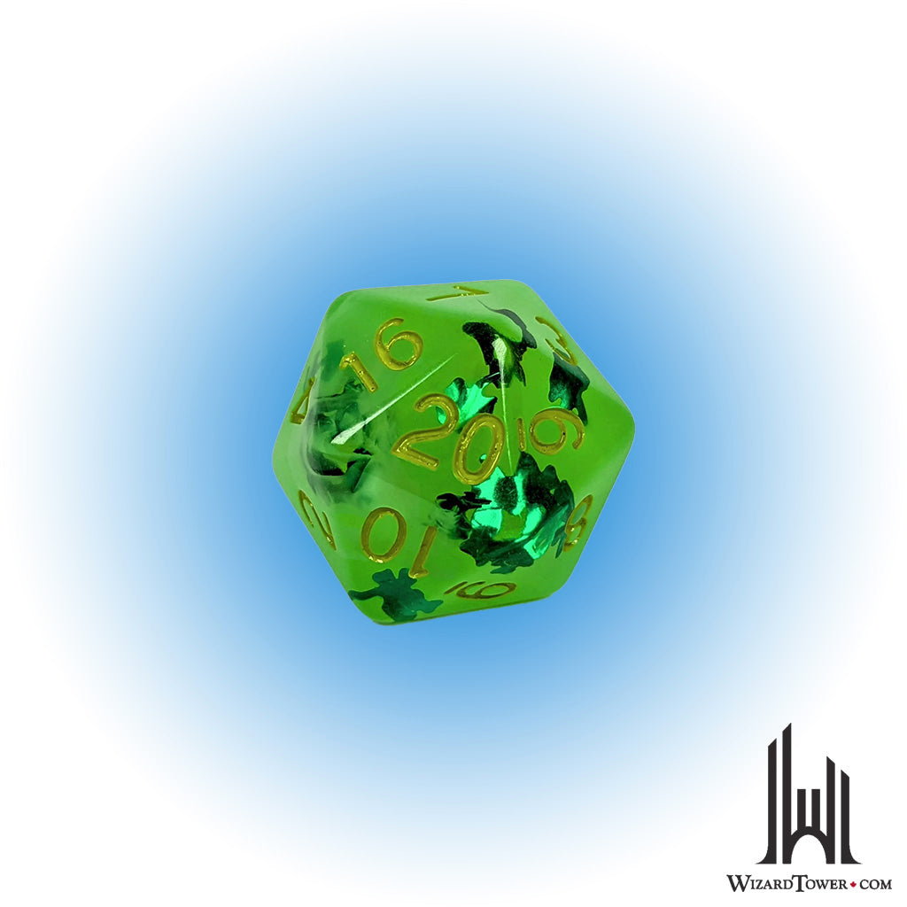 Individual Dice - Lit Leprechaun 30mm d20