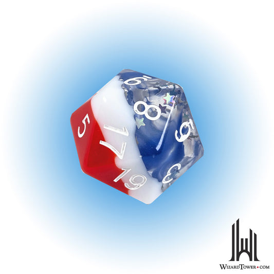 Individual Dice - Stars & Stripes 30mm d20