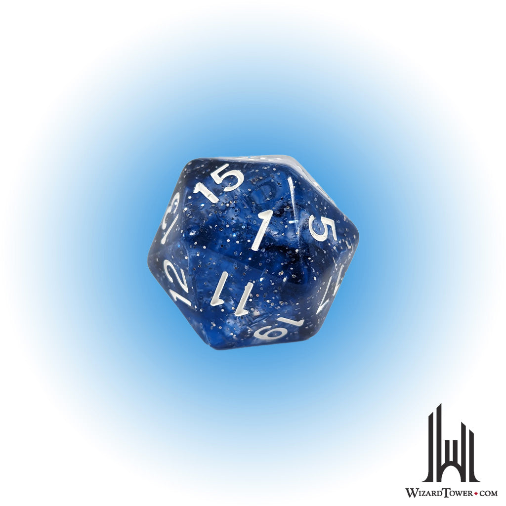 Individual Dice - Sunken Silver 30mm d20