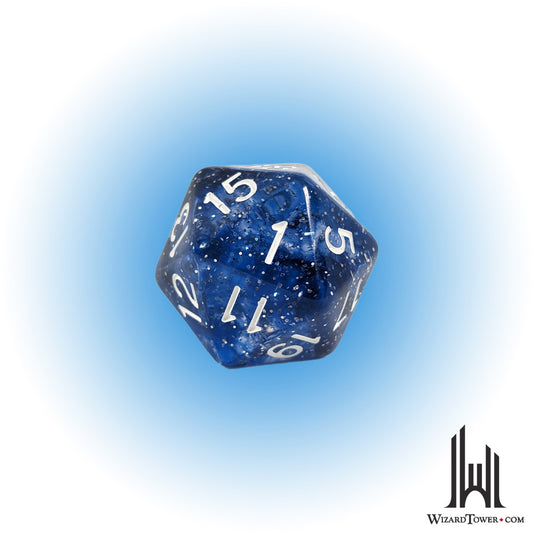 Individual Dice - Sunken Silver 30mm d20