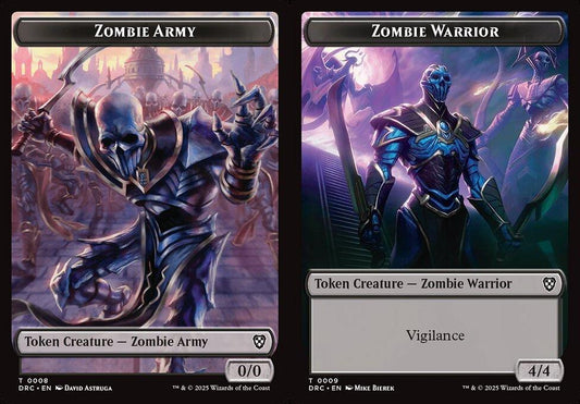 Zombie Army (0008) // Zombie Warrior (0009) Double-Sided Token - Foil