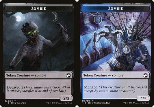 Zombie (005) // Zombie (015) Double-Sided Token - Foil