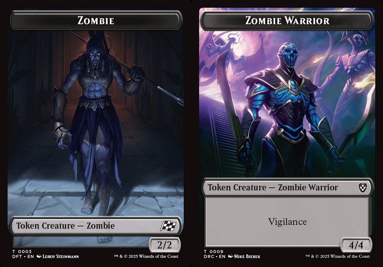 Zombie (0003) // Zombie Warrior (0009) Double-Sided Token (TDRC)