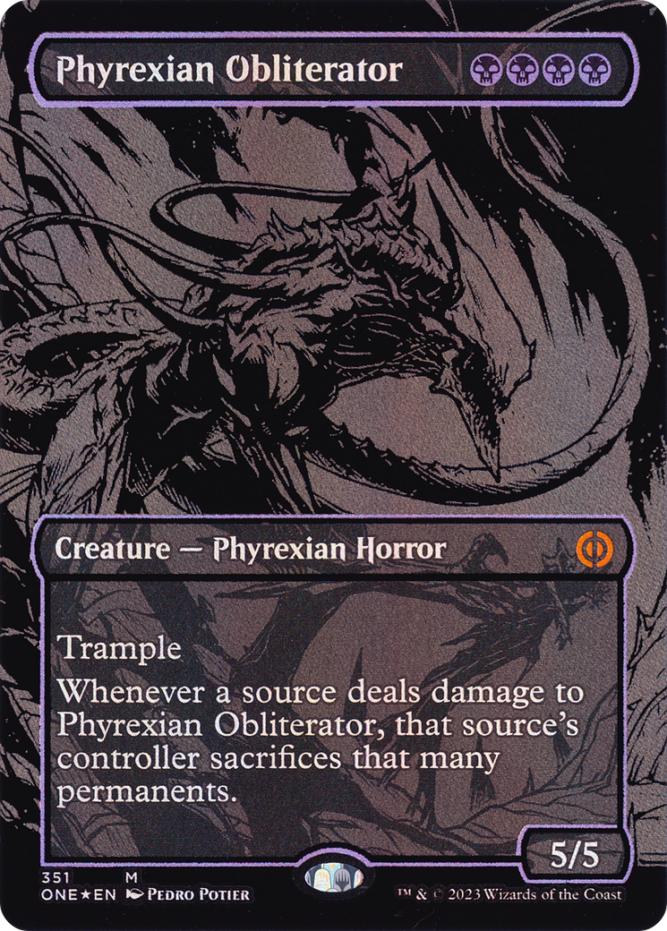 Phyrexian Obliterator (351) (Borderless) - Oil Slick Raised Foil