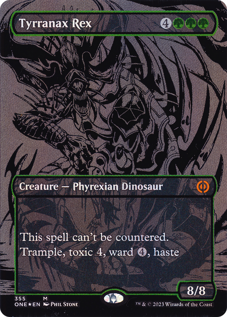 Tyrranax Rex (355) (Borderless) - Oil Slick Raised Foil