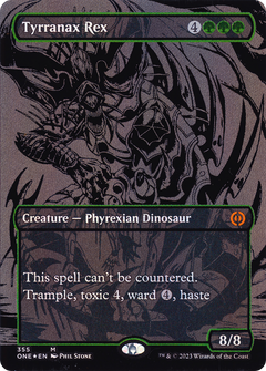 Tyrranax Rex (355) (Borderless) - Oil Slick Raised Foil