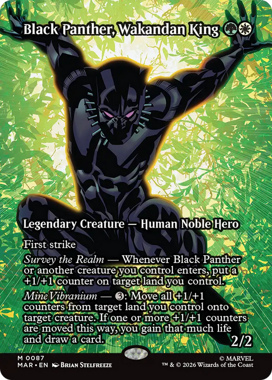 Black Panther, Wakandan King (0087) (Borderless) (MAR) - Foil