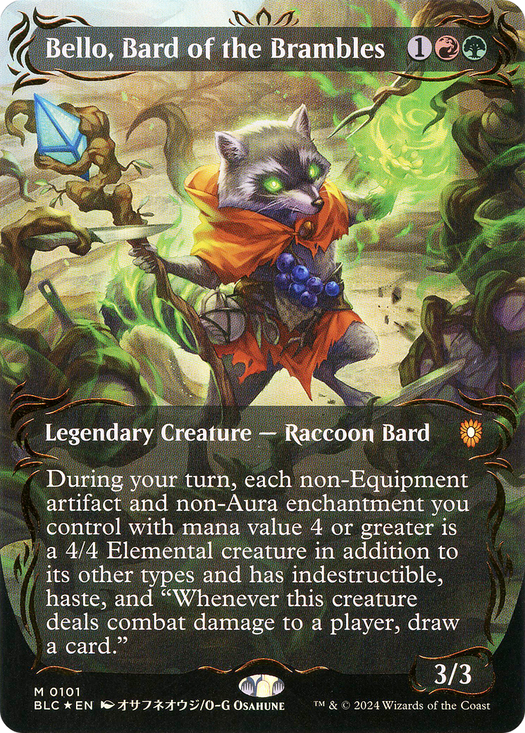 Bello, Bard of the Brambles (0101) (Borderless) (Showcase) - Raised Foil