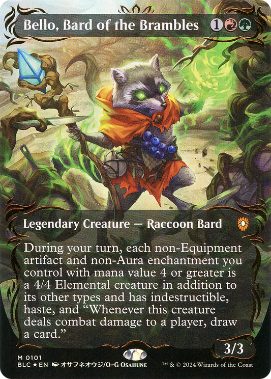 Bello, Bard of the Brambles (0101) (Borderless) (Showcase) - Raised Foil