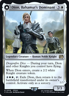 Dion, Bahamut's Dominant // Bahamut, Warden of Light (0016) (Prerelease) (PFIN) - Foil