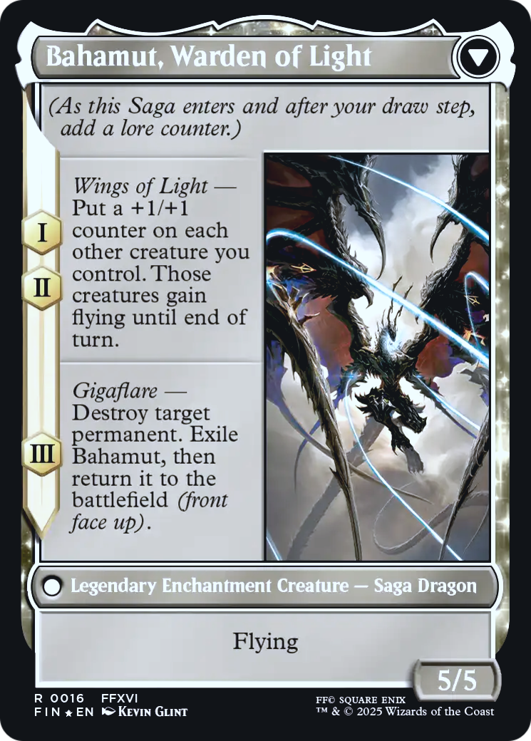 Dion, Bahamut's Dominant // Bahamut, Warden of Light (0016) (Prerelease) (PFIN) - Foil