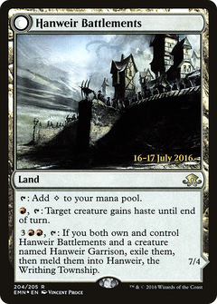 Hanweir Battlements // Hanweir, the Writhing Township (204) (Prerelease) - Foil