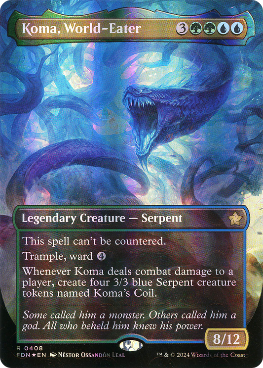 Koma, World-Eater (0408) (Borderless) - Mana Foil