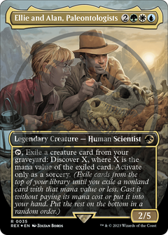 Ellie and Alan, Paleontologists (0035) (Borderless) - Foil Emblem