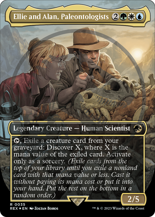 Ellie and Alan, Paleontologists (0035) (Borderless) - Foil Emblem