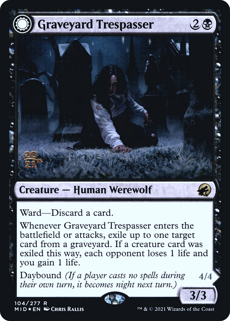 Graveyard Trespasser // Graveyard Glutton (104) (Prerelease) (PMID) - Foil