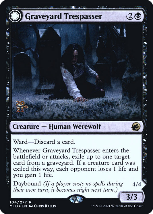 Graveyard Trespasser // Graveyard Glutton (104) (Prerelease) (PMID) - Foil