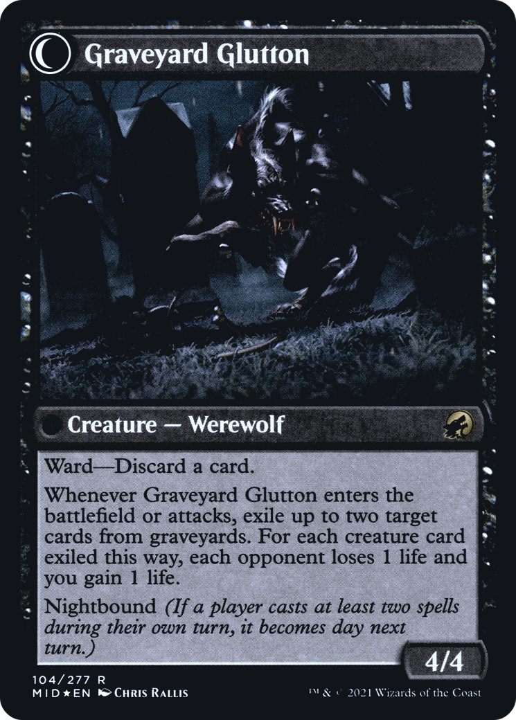 Graveyard Trespasser // Graveyard Glutton (104) (Prerelease) (PMID) - Foil