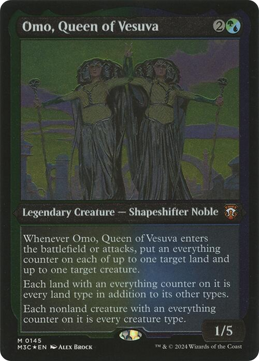 Omo, Queen of Vesuva (0145) (Display Commander) (Thick Stock) - Foil Etched