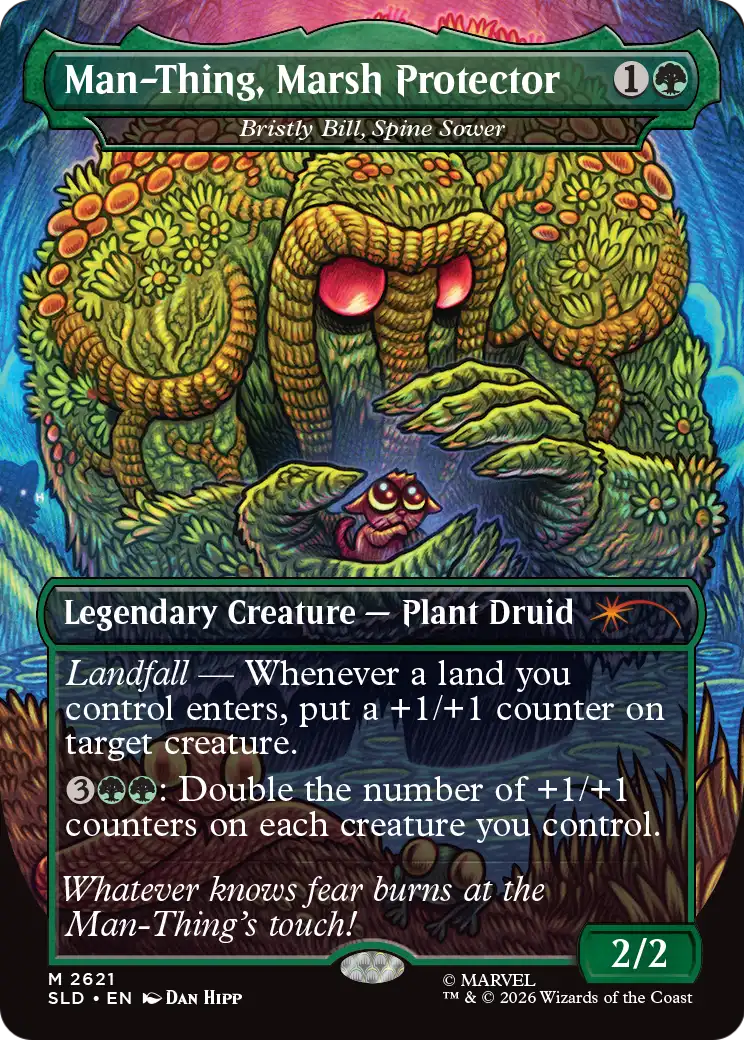 Man-Thing, Marsh Protector [Bristly Bill, Spine Sower] (2621) (Borderless) (SLD)