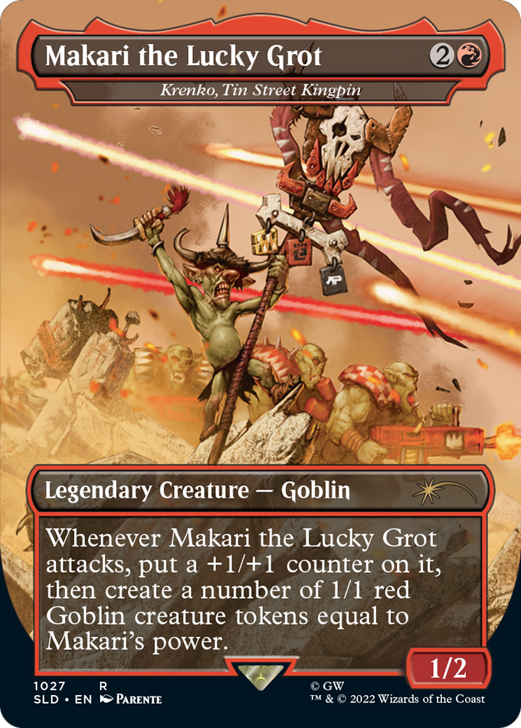 Makari the Lucky Grot [Krenko, Tin Street Kingpin] (1027) (Borderless) - Foil