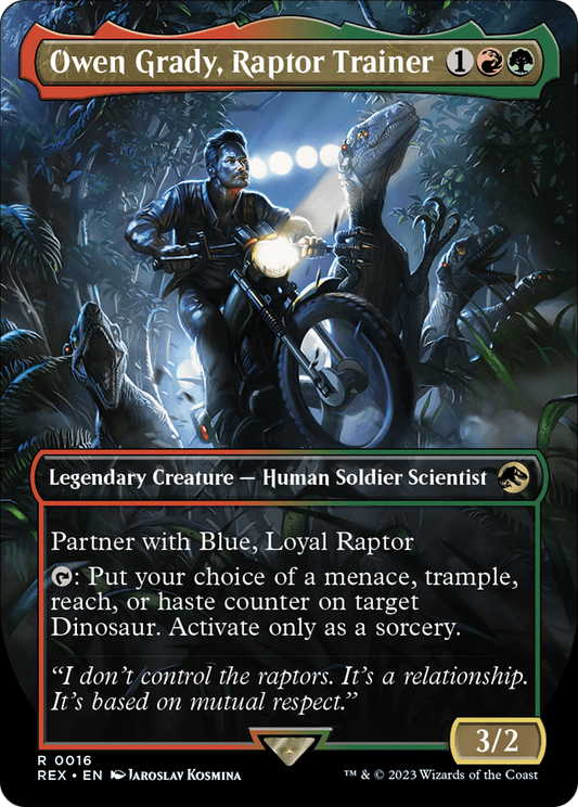 Owen Grady, Raptor Trainer (0016) (Borderless) - Foil