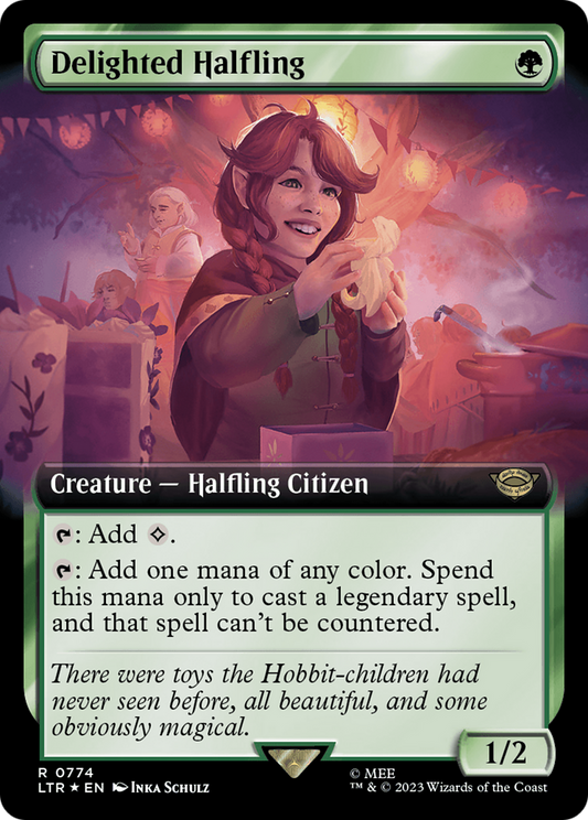 Delighted Halfling (0774) (Extended Art) - Surge Foil