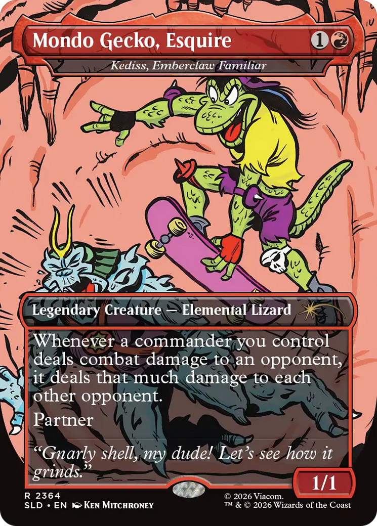 Mondo Gecko, Esquire [Kediss, Emberclaw Familiar] (2364) (Borderless) (SLD)