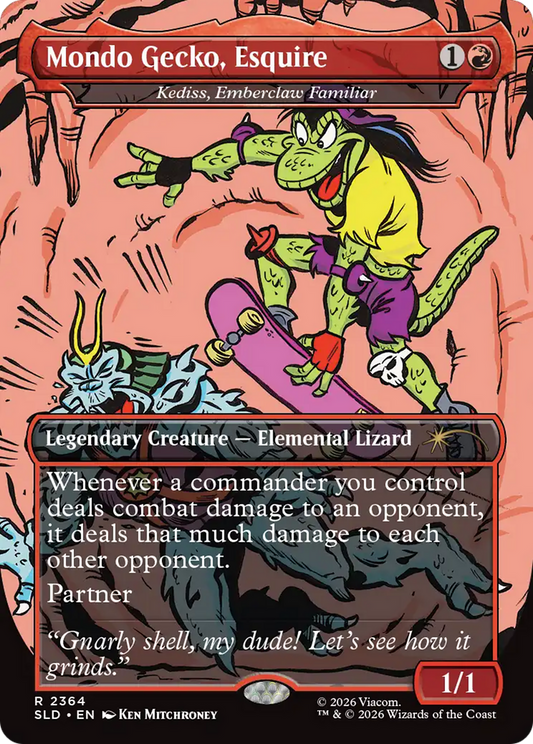 Mondo Gecko, Esquire [Kediss, Emberclaw Familiar] (2364) (Borderless) (SLD)