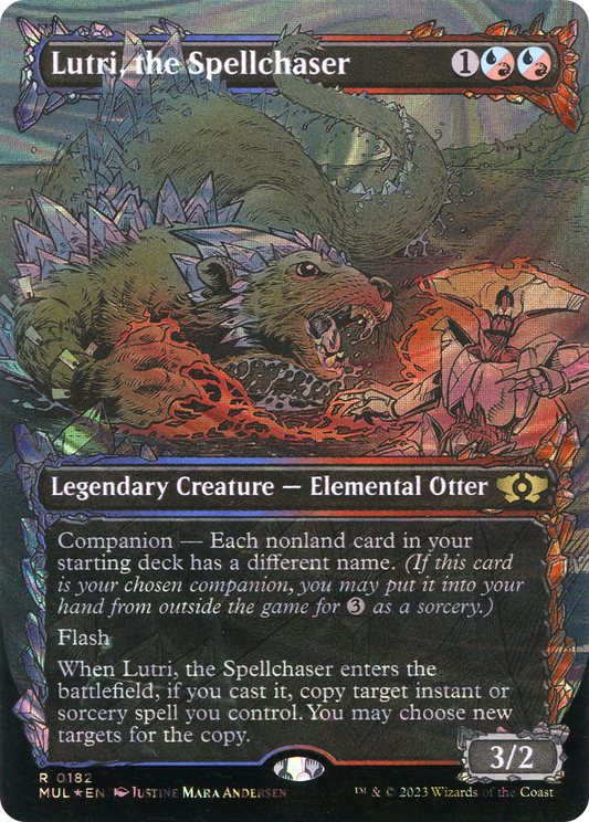 Lutri, the Spellchaser (0182) (Borderless) (Showcase) - Halo Foil