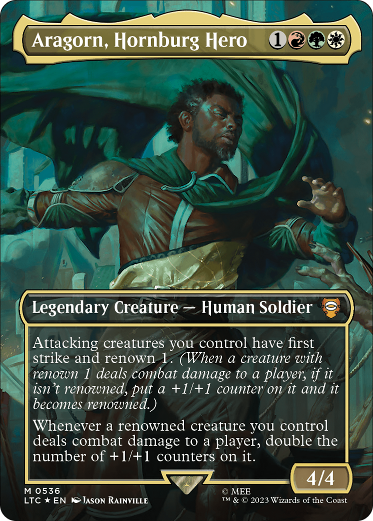 Aragorn, Hornburg Hero (0536) (Borderless) - Surge Foil