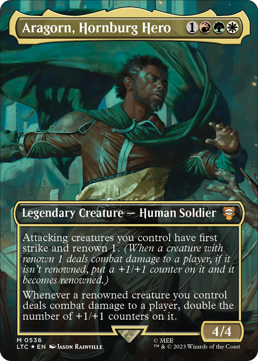 Aragorn, Hornburg Hero (0536) (Borderless) - Surge Foil