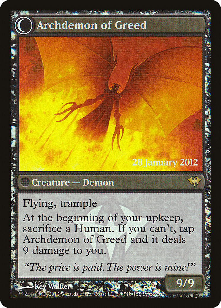 Ravenous Demon // Archdemon of Greed (71a) (Prerelease) (PDKA) - Foil
