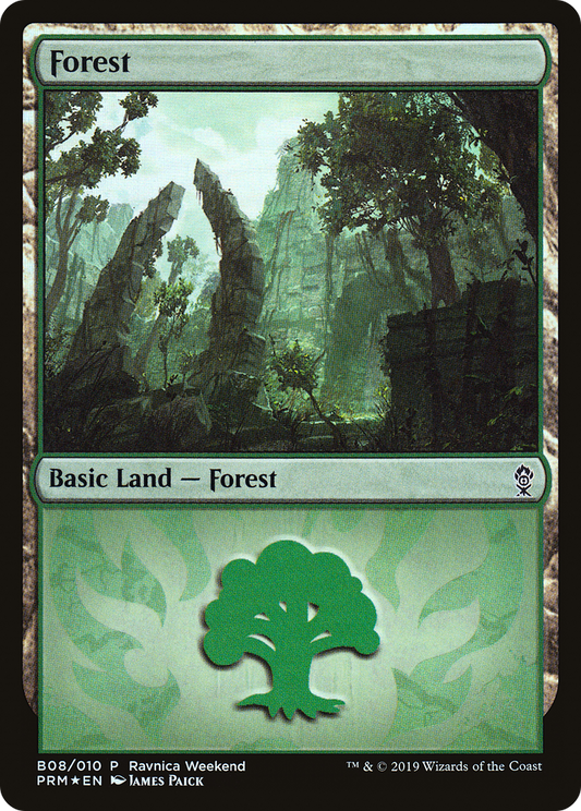 Forest (B08) (Ravnica Weekend) - Foil