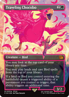 Traveling Chocobo (0551b) (Borderless) (Pink) - Neon Ink