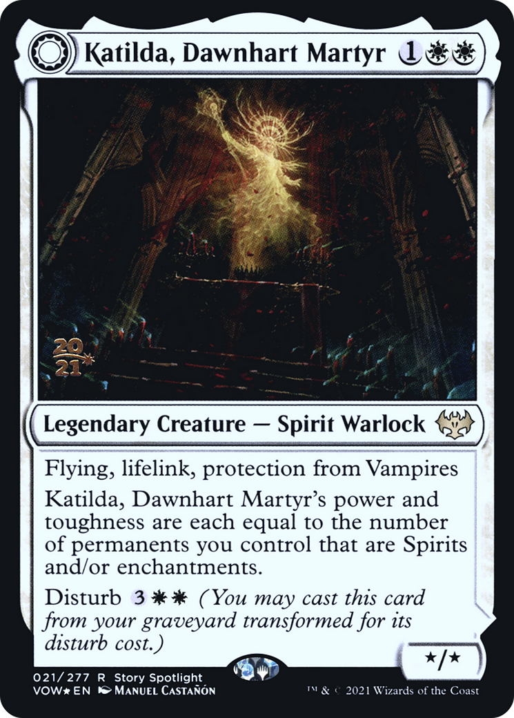Katilda, Dawnhart Martyr // Katilda's Rising Dawn (021) (Prerelease) (PVOW) - Foil