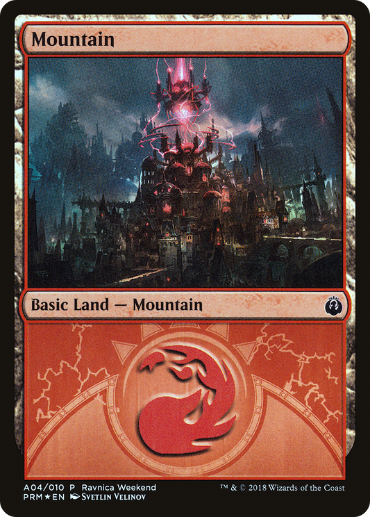 Mountain (A04) (Ravnica Weekend) - Foil