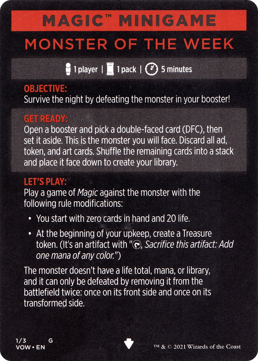Magic Minigame: Monster of The Week (MVOW)