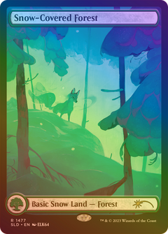 Snow-Covered Forest (1477) (Textless) - Rainbow Foil