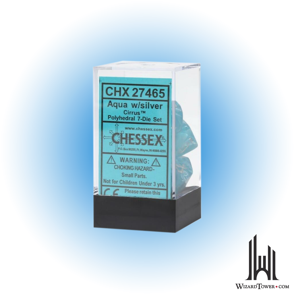 Dice Set - Cirrus Aqua / Silver 7ct