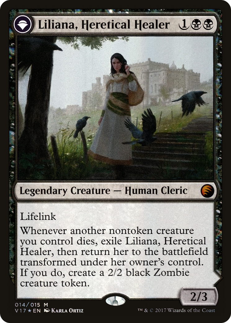 Liliana, Heretical Healer // Liliana, Defiant Necromancer (V17) - Foil