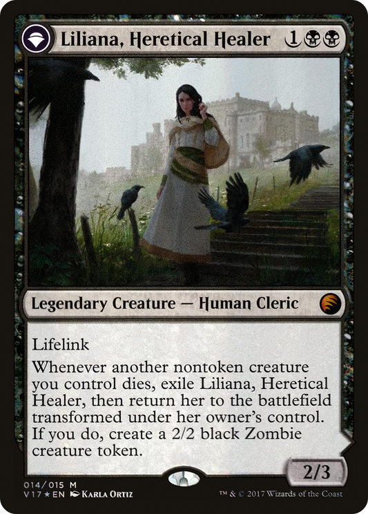 Liliana, Heretical Healer // Liliana, Defiant Necromancer (V17) - Foil