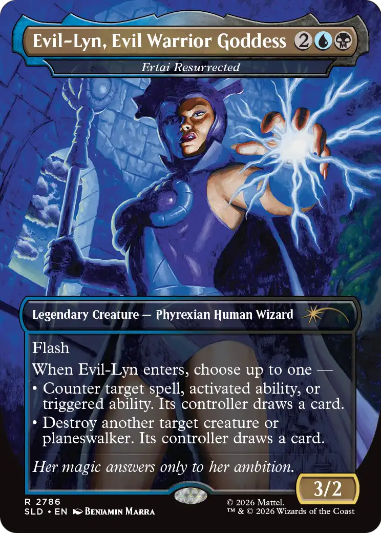 Evil-Lyn, Evil Warrior Goddess [Ertai Resurrected] (2786) (Borderless) (SLD)