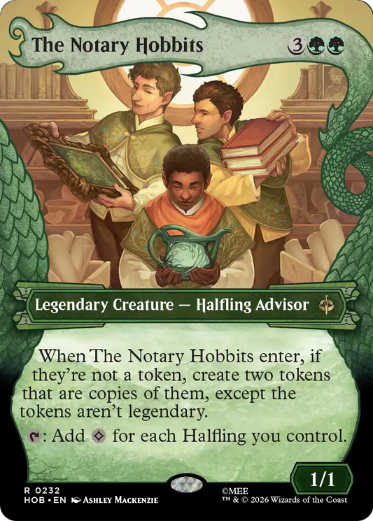 The Notary Hobbits (0232) (Borderless) (Dragon Hoard Frame) (HOB) - Foil