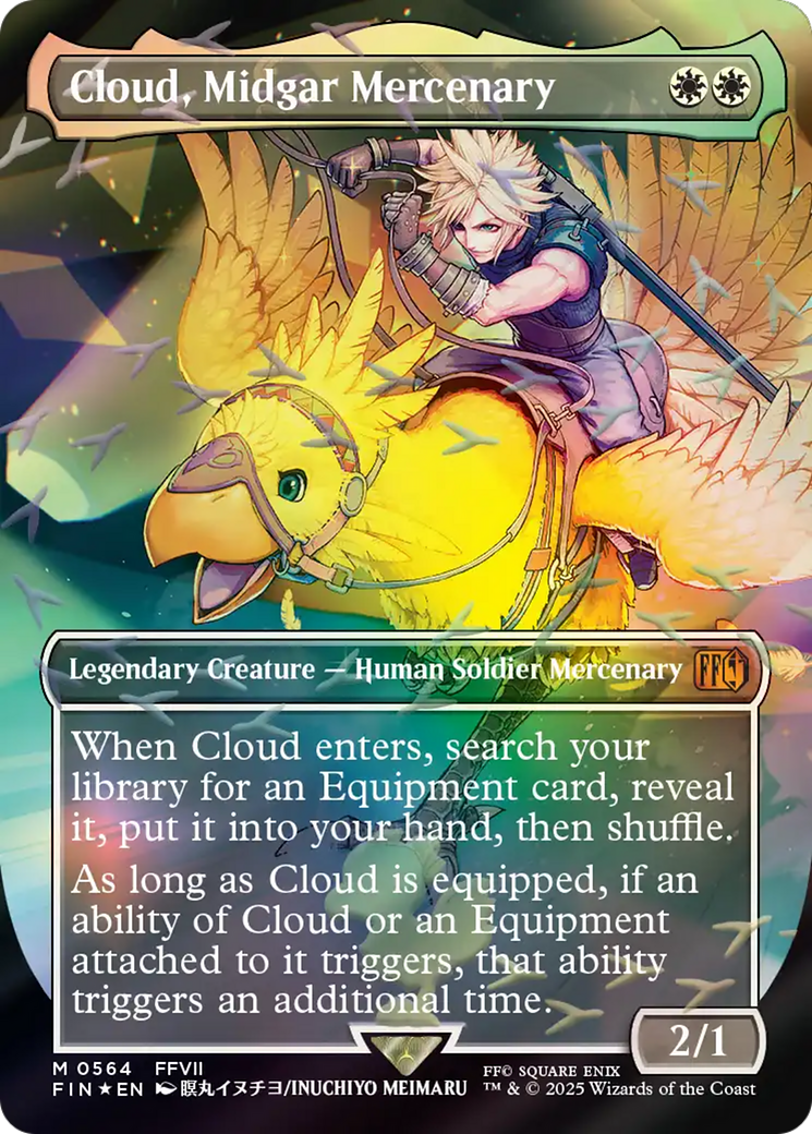 Cloud, Midgar Mercenary (0564) (Borderless) - Chocobo Track Foil fin