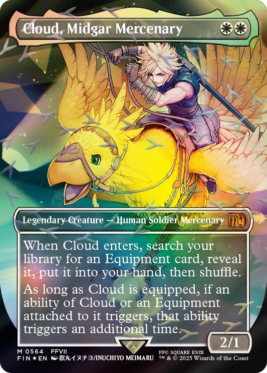 Cloud, Midgar Mercenary (0564) (Borderless) - Chocobo Track Foil fin