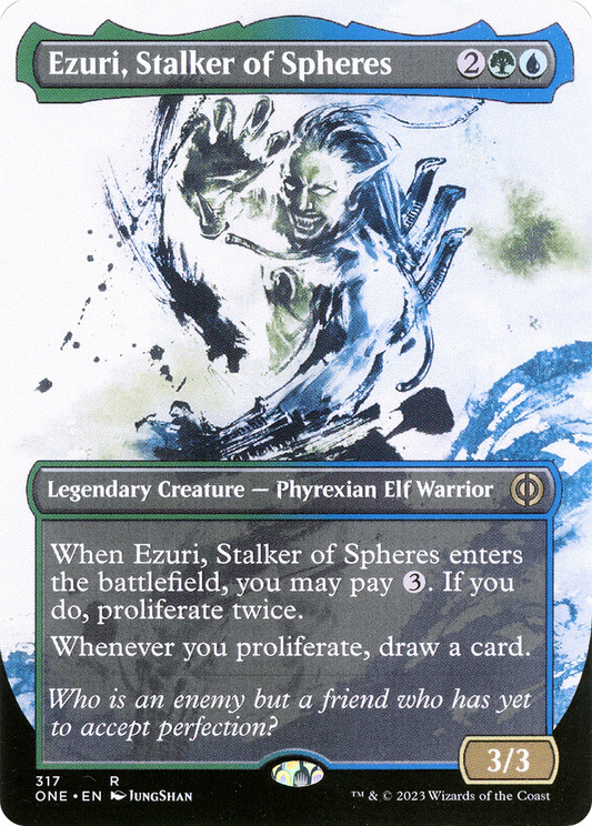 Ezuri, Stalker of Spheres (317) (Borderless) (Showcase) - Foil