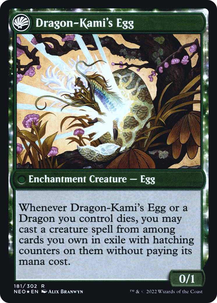 The Dragon-Kami Reborn // Dragon-Kami's Egg (181) (Prerelease) (PNEO) - Foil