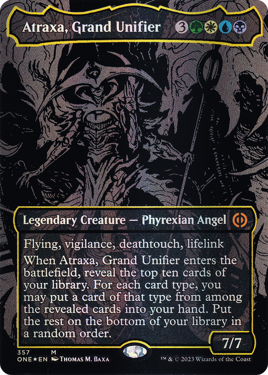 Atraxa, Grand Unifier (357) (Borderless) - Oil Slick Raised Foil